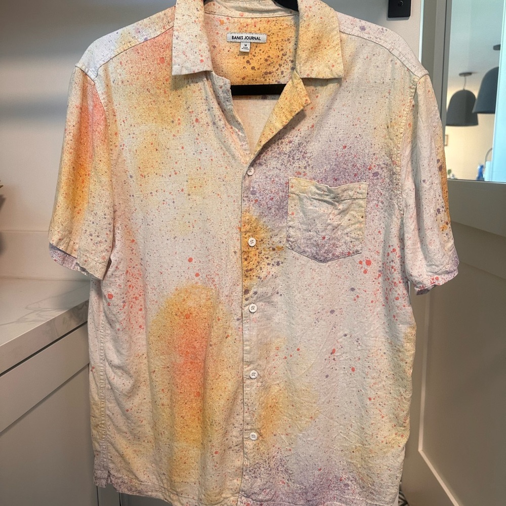 Banks Journal Men's Paint Splatter Short Sleeve Shirt